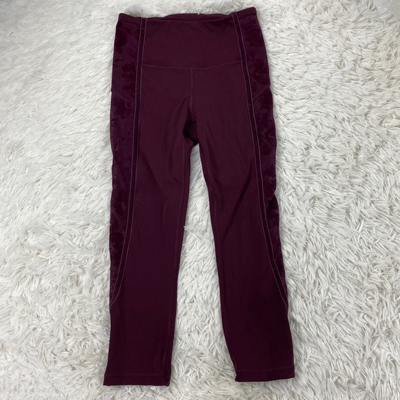 Lululemon Wunder Under Crop High-Rise *Flocked 21" Dark Adobe / Scatter Floral - Picture 1 of 5